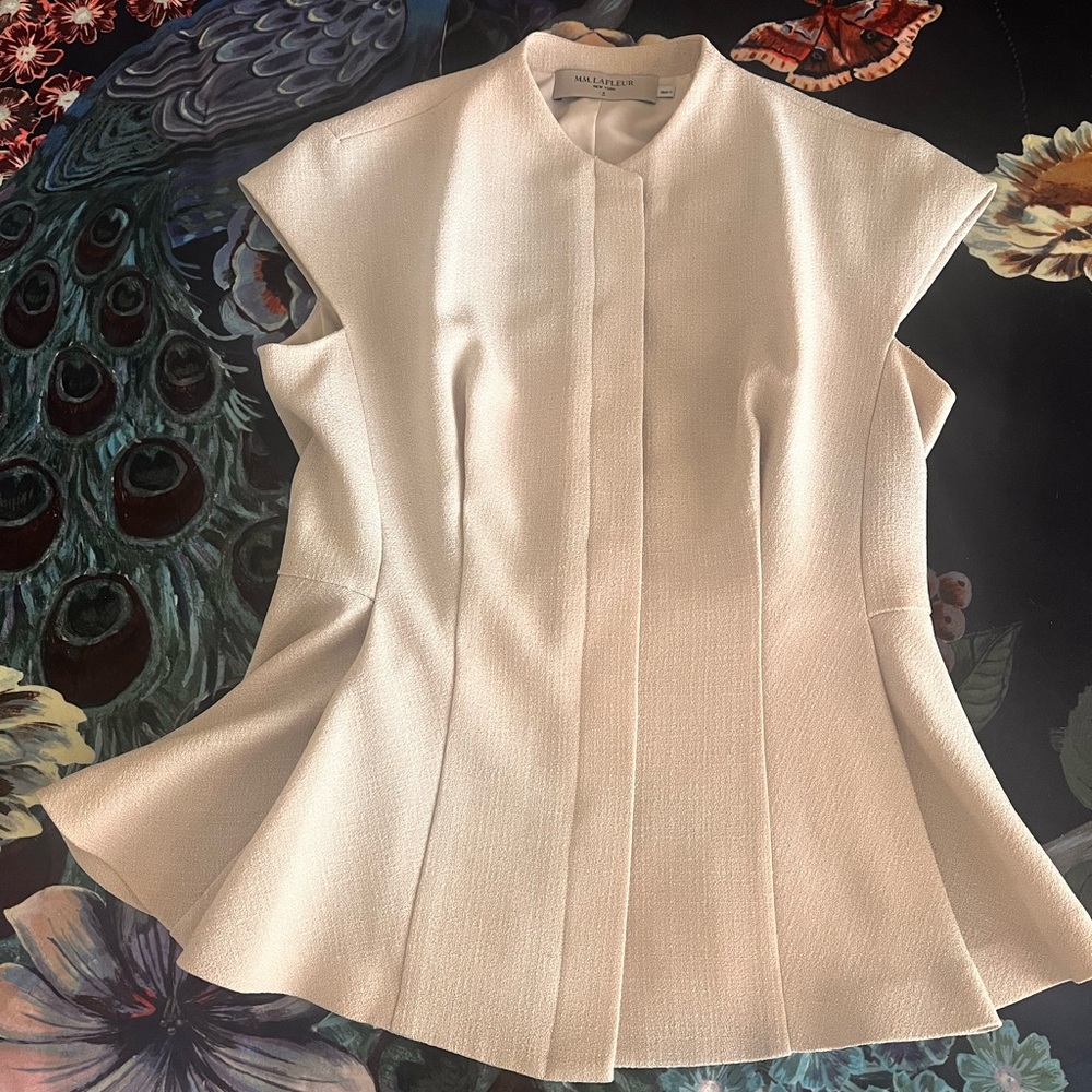 MM Lafleur Beige Button-Up Vest